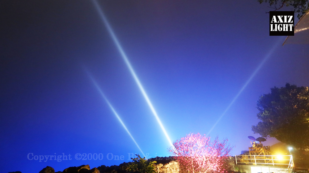 今帰仁グスク桜まつり：夜桜ライトアップ実施写真（43）／世界遺産ライトアップ・今帰仁城跡ライトアップ／OneBit（ワンビット）& AXIZ Light（アクシーズライト）& あくち～む（世界遺産照明プロデュースLighting production, 世界遺産照明デザインlighting design, 世界遺産デジタルプログラムdigital program）