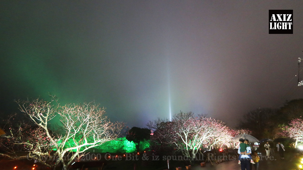 今帰仁グスク桜まつり：夜桜ライトアップ実施写真（47）／世界遺産ライトアップ・今帰仁城跡ライトアップ／OneBit（ワンビット）& AXIZ Light（アクシーズライト）& あくち～む（世界遺産照明プロデュースLighting production, 世界遺産照明デザインlighting design, 世界遺産デジタルプログラムdigital program）