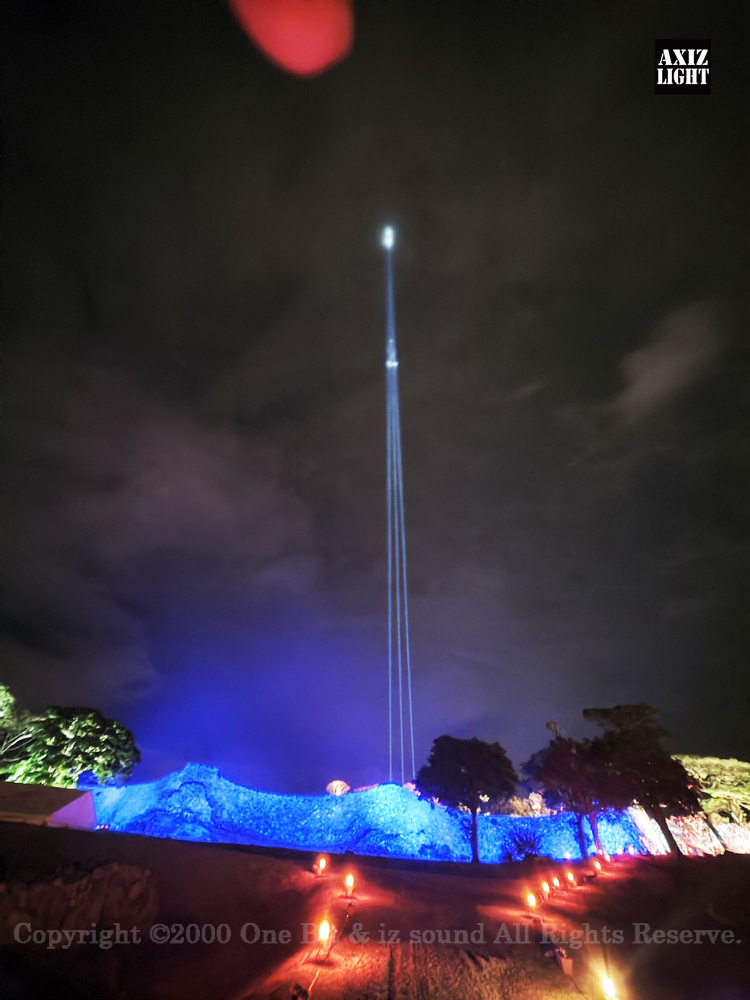 今帰仁グスク桜まつり：夜桜ライトアップ実施写真（11）／OneBit（ワンビット）& AXIZ Light（アクシーズライト）& あくち～む（照明プロデュースLighting production, 照明デザインlighting design, デジタルプログラムdigital program）